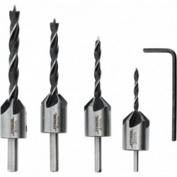 Medienos grąžtų rinkinys įgilinimui, 3-6 mm, 4 vnt.