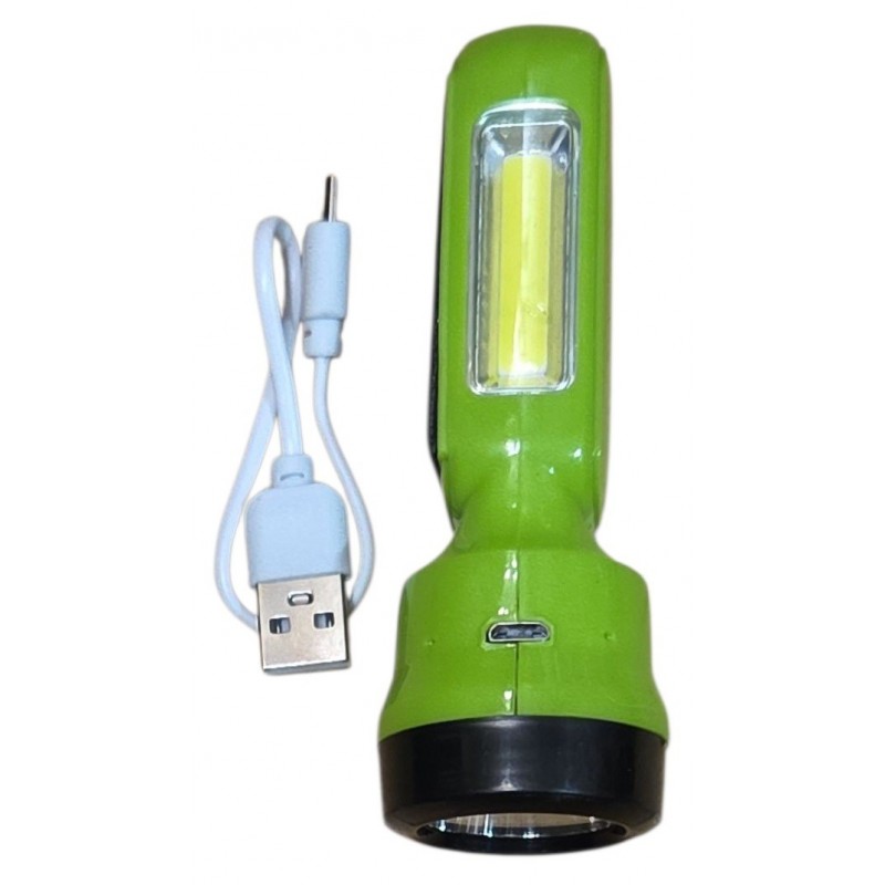 Praktiškas mažas LED žibintuvėlis 1W +3W šoninis COB LED, su saulės baterija