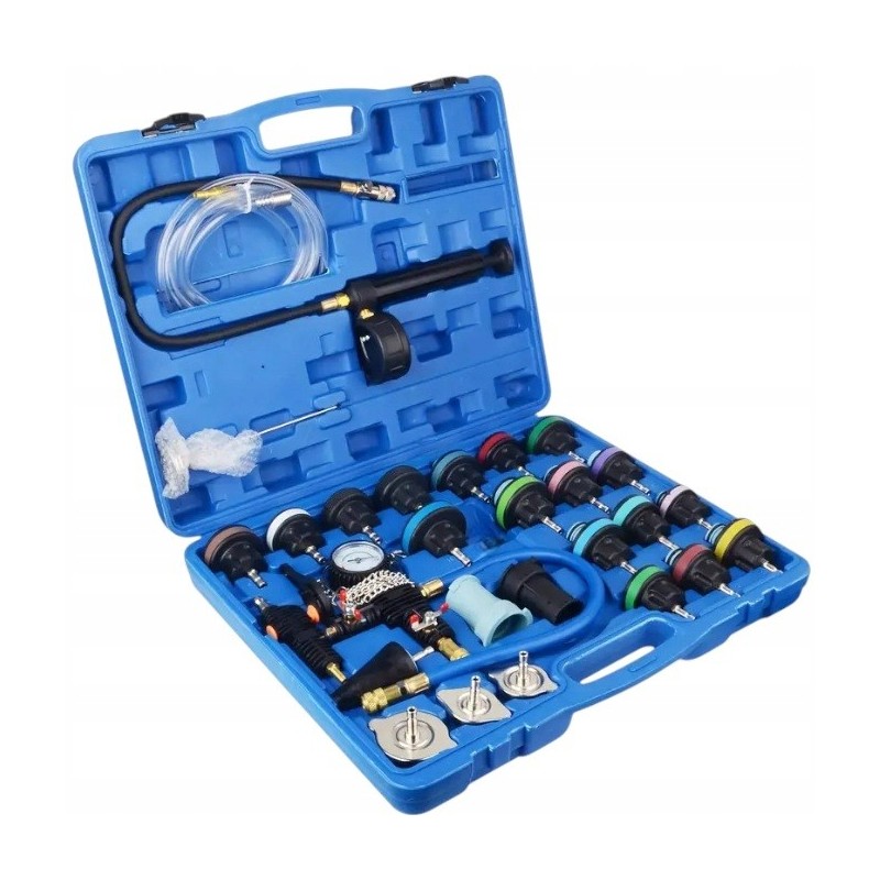 Aušinimo sistemų nuotėkių tikrinimui ir užpildymui rinkinys 28vnt.