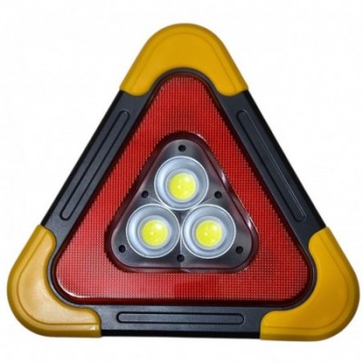Didelis įspėjamasis trikampis, pakraunamas, saulės baterija