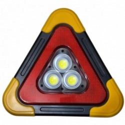 Didelis įspėjamasis trikampis, pakraunamas, saulės baterija