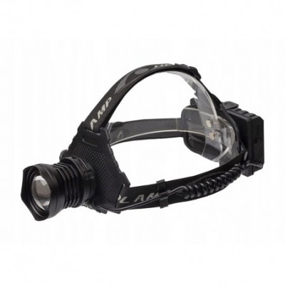 Labai galingas prožektorius ant galvos, P90 šviesos diodas, ZOOM, 3x baterijos