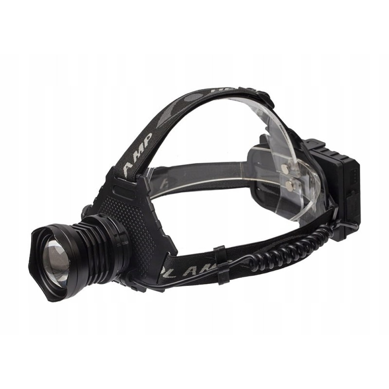 Labai galingas prožektorius ant galvos, P90 šviesos diodas, ZOOM, 3x baterijos