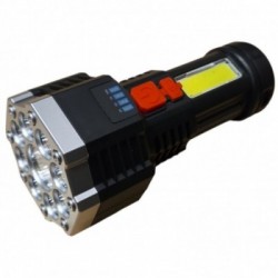 Rankinis įkraunamas žibintuvėlis 9 šviesos diodai + 3W COB LED