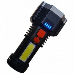 Rankinis įkraunamas žibintuvėlis 9 šviesos diodai + 3W COB LED