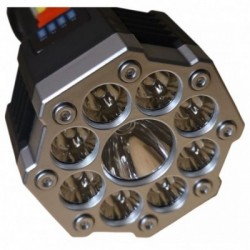 Rankinis įkraunamas žibintuvėlis 9 šviesos diodai + 3W COB LED