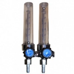 Argono CO2 baliono reduktorius su dviem rotametrais 200 bar