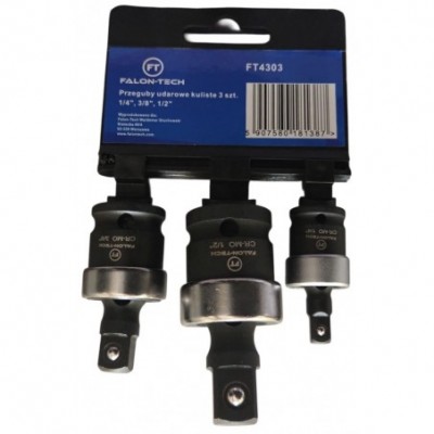 Smūginiai rutuliniai šarnyrai 1/4", 3/8", 1/2" rinkinys 3 vnt.