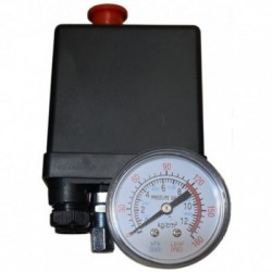 Oro reguliatorius kompresoriui su slėgio jungikliu, drėgmės filtras ir manometrais, 230V.