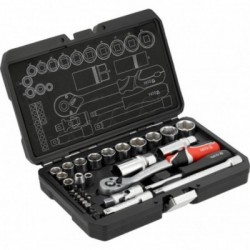 1/4" ir 3/8" dydžio įrankių rinkinys 34 vnt.