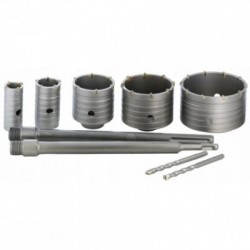 Gręžimo karūnų mūrui, monolitui rinkinys, 30-100mm, SDS, 9vnt.