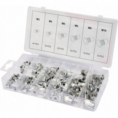Srieginių kniedžių rinkinys M3-M10, aliuminės, 150vnt.