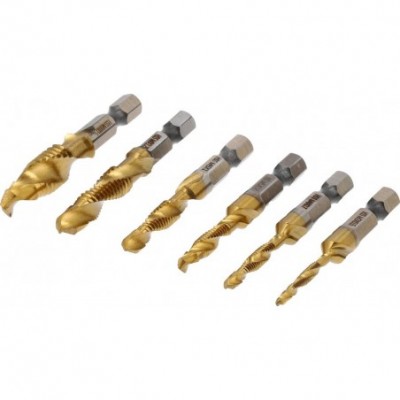 Grąžtų-sriegiklių rinkinys M3-M10, HEX