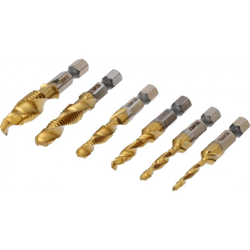 Grąžtų-sriegiklių rinkinys M3-M10, HEX