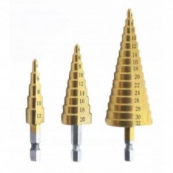 Pakopinių grąžtų rinkinys 3vnt., 4-32mm, HEX