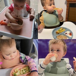 Silikoninis valgymo rinkinys vaikams - Raudona