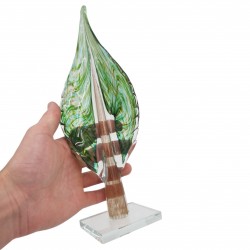 Stiklinė dekoracija „Lapas“, 12×7×32.5 cm Žalias Stiklinė dekoracija „Lapas“, 12×7×32.5 cm Žalias