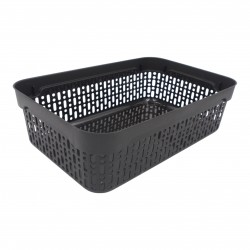 Plastikinė dėžė su dangčiu 40×30×13 cm JUODA