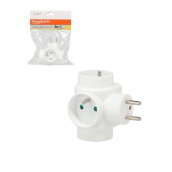 3 lizdų maitinimo adapteris, baltas 3 lizdų maitinimo adapteris, baltas