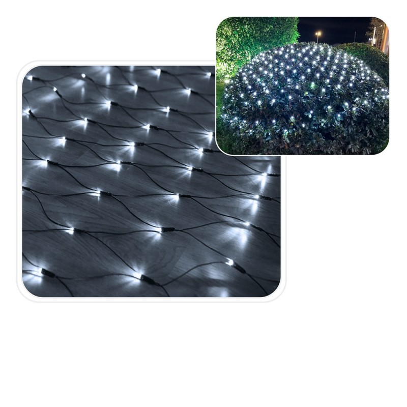 LED švieselių užuolaida–tinklas 320 LED, 3x2 m, šaltai balta