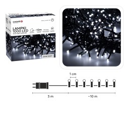 LED girlianda 1000 LED, 10 m, šaltai balta LED girlianda 1000 LED, 10 m, šaltai balta