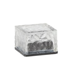 Stiklinė saulės lempa – kubas 7 × 7 × 5 cm, šaltai balta LED