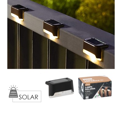 Saulės šviestuvų rinkinys „Linus“ – 4 vnt., LED, šiltai balta šviesa