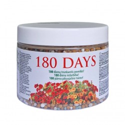 180 DAYS ilgo poveiko trąšos žydintiems augalams, 500 g 180 DAYS ilgo poveiko trąšos žydintiems augalams, 500 g