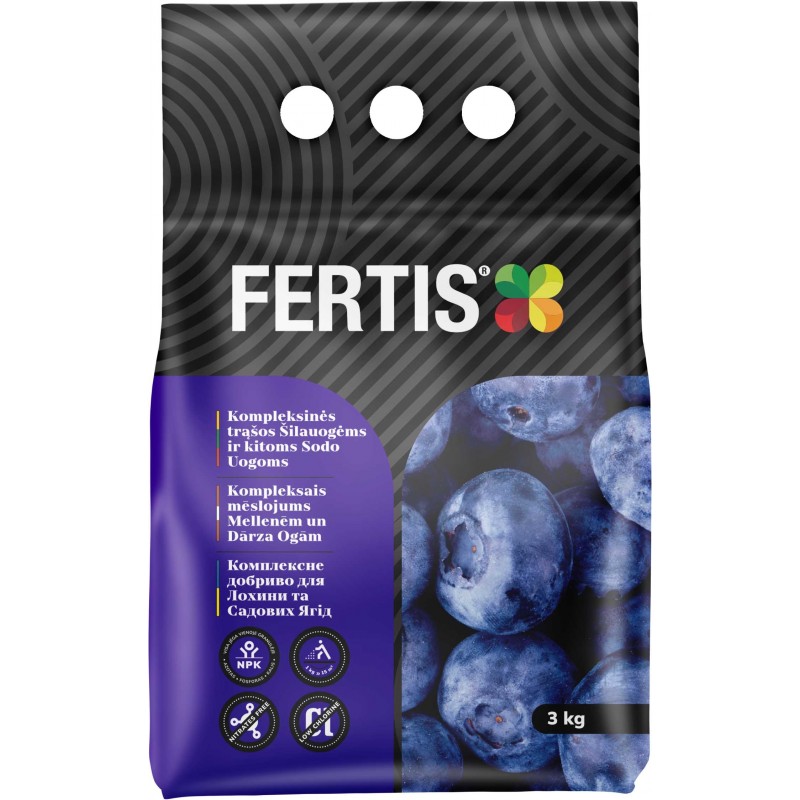 Kompleksinės trąšos Šilauogėms ir kitoms sodo uogoms FERTIS, 3kg