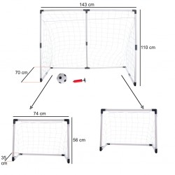 Vaikiški futbolo vartai 2in1 – dideli arba du mažesni (143 × 110 × 70 cm) Vaikiški futbolo vartai 2in1 – dideli arba du mažesni (143 × 110 × 70 cm)