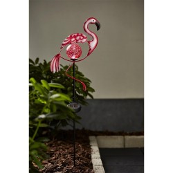 lauko LED lempa „Flamingo“ su saulės baterija (80 cm)