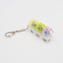 Mechaninis Fidget raktų pakabukas su 3 mygtukais Mechaninis Fidget raktų pakabukas su 3 mygtukais