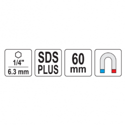 Adapteris griebtuvui SDS+ - 1/ 4" (HEX)