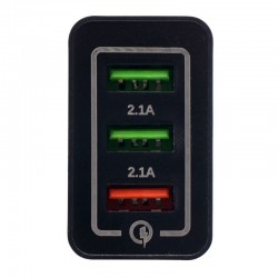 Įkroviklis 220V greito krovimo 2xUSB/ 2.1A +1USB/ QC3.0