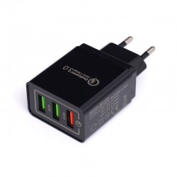 Įkroviklis 220V greito krovimo 2xUSB/ 2.1A +1USB/ QC3.0