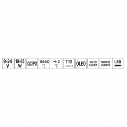 Nešiojamas skaitmeninis lituoklis USB-C T12 su OLED 65W Nešiojamas skaitmeninis lituoklis USB-C T12 su OLED 65W