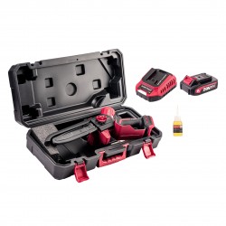 Akumuliatorinis grandininis mini pjūklas WORCRAFT 8" 20V LI-ION 2x2.0Ah (pl.dėž.)