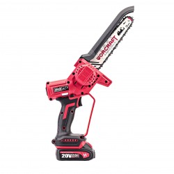 Akumuliatorinis grandininis mini pjūklas WORCRAFT 8" 20V LI-ION 2x2.0Ah (pl.dėž.)
