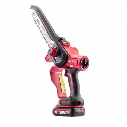Akumuliatorinis grandininis mini pjūklas WORCRAFT 8" 20V LI-ION 2x2.0Ah (pl.dėž.)
