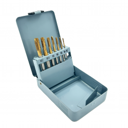 Sriegiklių rinkinys M3-M12 HSS M35 su TiN danga (7vnt) Sriegiklių rinkinys M3-M12 HSS M35 su TiN danga (7vnt)