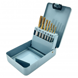 Sriegiklių rinkinys M3-M12 HSS M35 su TiN danga (7vnt) Sriegiklių rinkinys M3-M12 HSS M35 su TiN danga (7vnt)