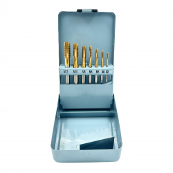 Sriegiklių rinkinys M3-M12 HSS M35 su TiN danga (7vnt) Sriegiklių rinkinys M3-M12 HSS M35 su TiN danga (7vnt)
