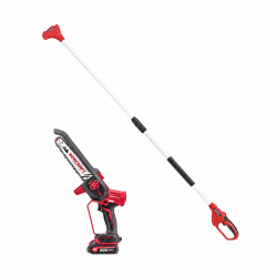 Akumuliatorinis grandininis mini pjūklas 8” su teleskop. prailg. WORCRAFT 20V LI-ION Akumuliatorinis grandininis mini pjūklas 8” su teleskop. prailg. WORCRAFT 20V LI-ION