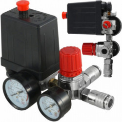 Oro kompresoriaus slėgio rėlė su manometrais 12 bar 230V Oro kompresoriaus slėgio rėlė su manometrais 12 bar 230V