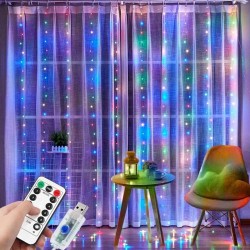 LED USB Užuolaida - Girlianda, spalvota LED USB Užuolaida - Girlianda, spalvota