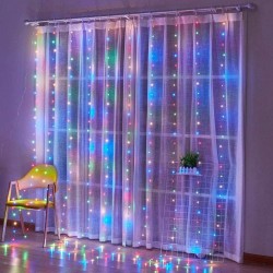 LED USB Užuolaida - Girlianda, spalvota LED USB Užuolaida - Girlianda, spalvota