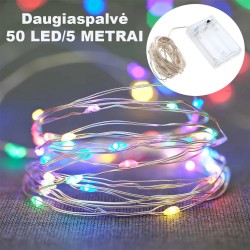 Spalvota LED girlianda, 50 LED, 5 m AA Spalvota LED girlianda, 50 LED, 5 m AA
