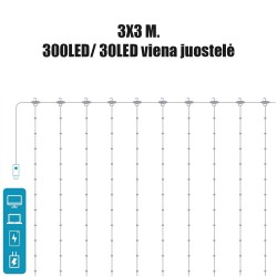 LED USB užuolaida - girlianda LED USB užuolaida - girlianda