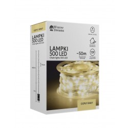 LED girlianda ant ritės, 500 LED, 53 m, šiltai balta