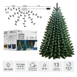 LED girlianda su žiedu, 12 × 1,8 m, 216 LED, šaltai balta LED girlianda su žiedu, 12 × 1,8 m, 216 LED, šaltai balta